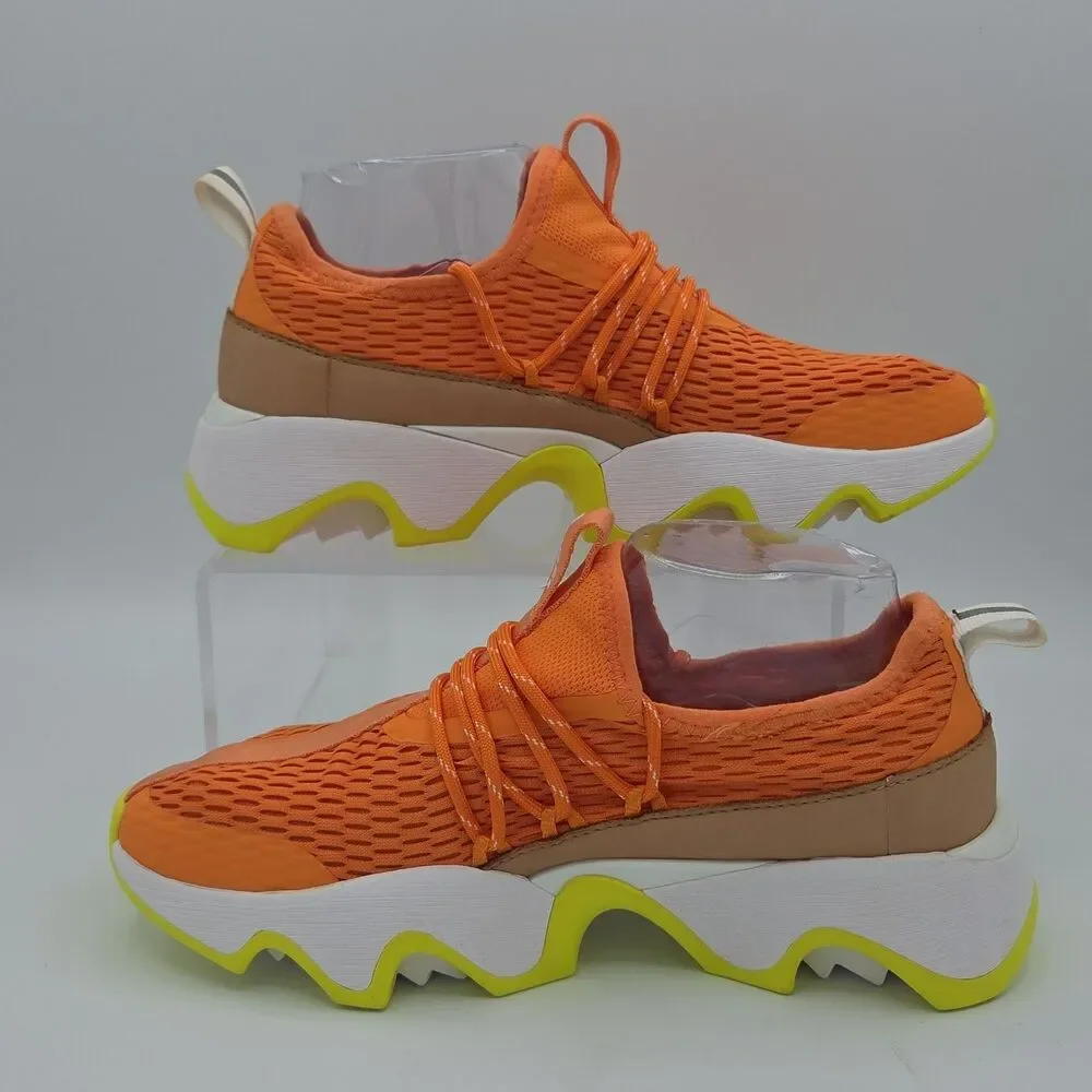 Sorel Kinetic Impact II Lace Sneakers Orange Yellow Lightweight Womens 7.5 EUC